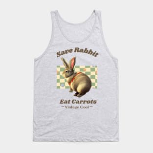 Vintage Save Rabbit Eat Carrots Lop Eared Bunny Wild Rabbits Activist Tank Top